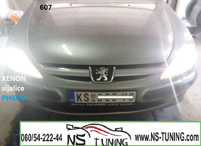 peugeot 607 xenon farovi sijalica d2s ugradnja zamena novi sad tuning